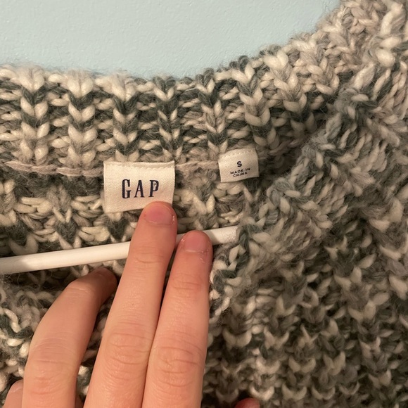 GAP Chunky Neutral Grey Mark Wool Blend Sweater - Picture 2 of 3